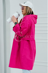 ALMIRA Frühlingsjacke mit Kapuze & Cape in Fuchsia