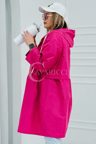 ALMIRA Frühlingsjacke mit Kapuze & Cape in Fuchsia