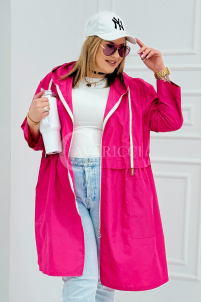 ALMIRA Frühlingsjacke mit Kapuze & Cape in Fuchsia