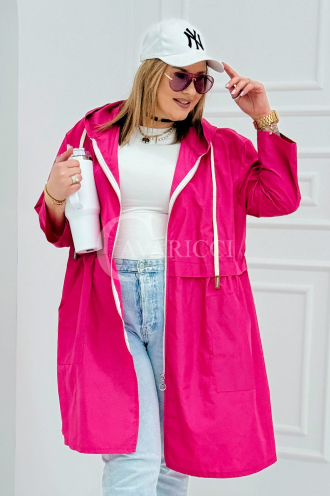 ALMIRA Frühlingsjacke mit Kapuze & Cape in Fuchsia