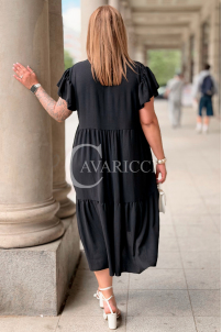 Sommer-Hemdblusenkleid DOROTEA – Oversize Schwarz