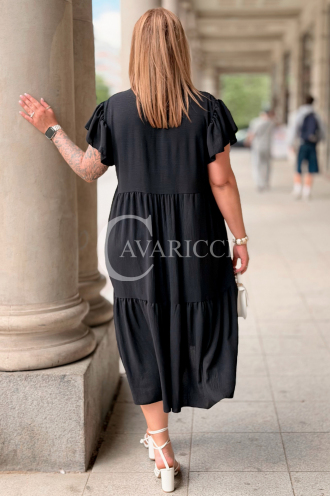 Sommer-Hemdblusenkleid DOROTEA – Oversize Schwarz