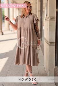 Sommer-Hemdblusenkleid DOROTEA – Oversize zum Knöpfen, Fango