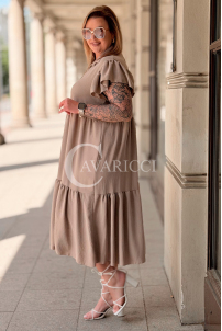 Sommer-Hemdblusenkleid DOROTEA – Oversize zum Knöpfen, Fango