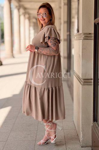 Sommer-Hemdblusenkleid DOROTEA – Oversize zum Knöpfen, Fango