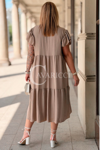 Sommer-Hemdblusenkleid DOROTEA – Oversize zum Knöpfen, Fango