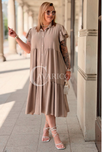Sommer-Hemdblusenkleid DOROTEA – Oversize zum Knöpfen, Fango