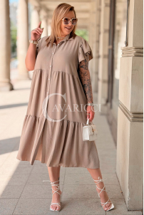 Sommer-Hemdblusenkleid DOROTEA – Oversize zum Knöpfen, Fango