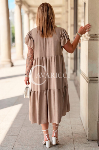 Sommer-Hemdblusenkleid DOROTEA – Oversize zum Knöpfen, Fango