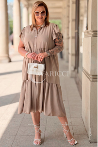 Sommer-Hemdblusenkleid DOROTEA – Oversize zum Knöpfen, Fango