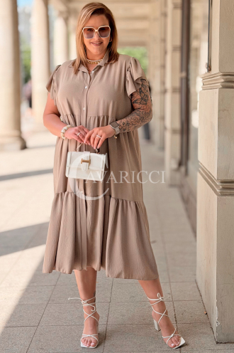 Sommer-Hemdblusenkleid DOROTEA – Oversize zum Knöpfen, Fango