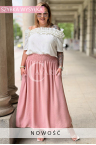 Romantischer Rock ZETA – Bequemer Gummibund und Seitentaschen Farbe Rosa
