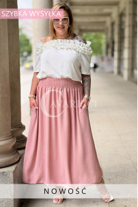 Romantischer Rock ZETA Rosa – Gummibund & Taschen