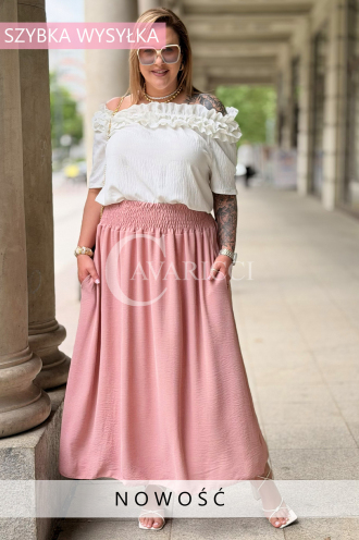 Romantischer Rock ZETA Rosa – Gummibund & Taschen