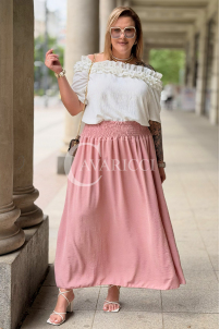 Romantischer Rock ZETA Rosa – Gummibund & Taschen