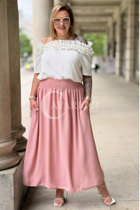 Romantischer Rock ZETA Rosa – Gummibund & Taschen