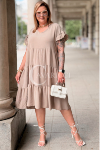 Kleid ANGELICA Oversize V-Ausschnitt Rüschen – Fango Plus Size