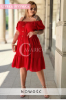 Charmantes Kleid GALATEA – Kaskadenartige Rüschen und Knöpfe Farbe Rot