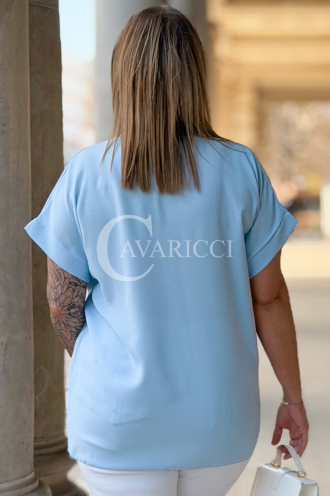 VANELLA Bluse in Hellblau – Große Größen | Cavaricci.de