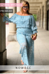 Spitzen-Set WANESSA – Atemberaubendes Ausgehoutfit, Leichte Form und Gummizug-Taille Farbe Himmelblau