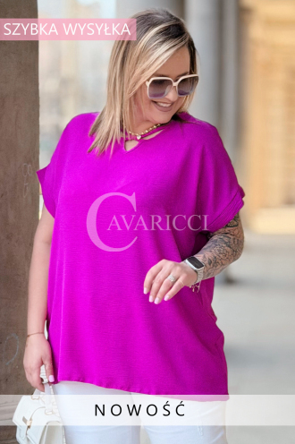 VANELLA Bluse in Fuchsia – Große Größen | Cavaricci.de