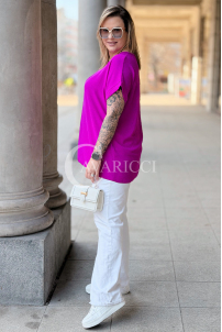 VANELLA Bluse in Fuchsia – Große Größen | Cavaricci.de