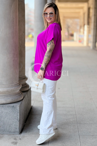 VANELLA Bluse in Fuchsia – Große Größen | Cavaricci.de
