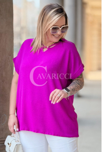 VANELLA Bluse in Fuchsia – Große Größen | Cavaricci.de