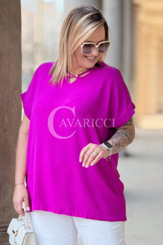 VANELLA Bluse in Fuchsia – Große Größen | Cavaricci.de