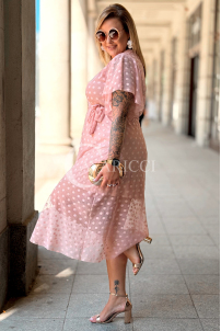 Kleid Allegra – Tüll-Midi mit Tupfen in Rosa