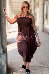 Jumpsuit Arianna Schokolade – Korsett & weite Beine