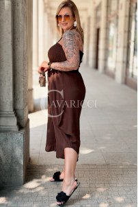 Jumpsuit Arianna Schokolade – Korsett & weite Beine