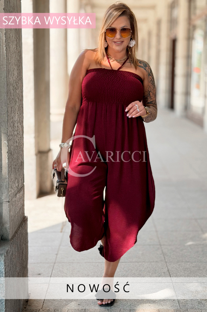 Jumpsuit Arianna Weinrot – Korsett & weite Beine