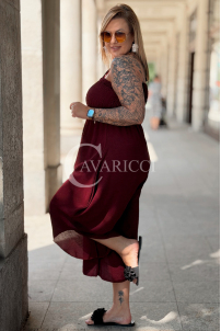 Jumpsuit Arianna Weinrot – Korsett & weite Beine