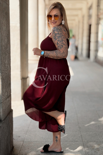 Jumpsuit Arianna Weinrot – Korsett & weite Beine