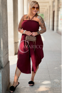Jumpsuit Arianna Weinrot – Korsett & weite Beine