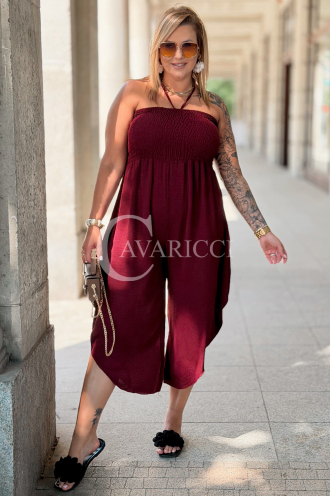 Jumpsuit Arianna Weinrot – Korsett & weite Beine