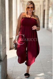 Jumpsuit Arianna Weinrot – Korsett & weite Beine