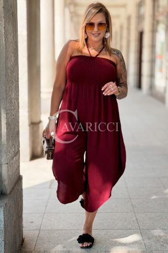 Jumpsuit Arianna Weinrot – Korsett & weite Beine