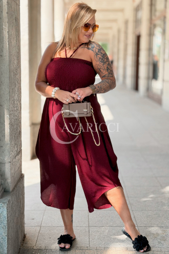 Jumpsuit Arianna Weinrot – Korsett & weite Beine