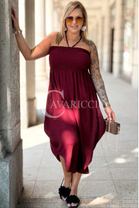 Jumpsuit Arianna Weinrot – Korsett & weite Beine