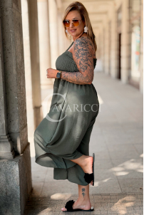 Jumpsuit Arianna Khaki – Korsett & weite Beine