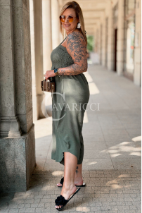 Jumpsuit Arianna Khaki – Korsett & weite Beine