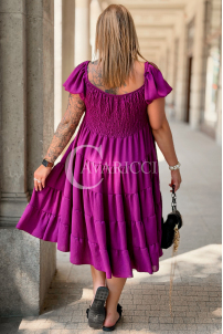 Kleid Antonella Lila – Puffärmel & Rüschenrock
