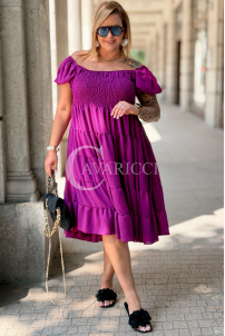 Kleid Antonella Lila – Puffärmel & Rüschenrock