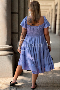 Kleid Antonella Lila – Puffärmel & Rüschenrock