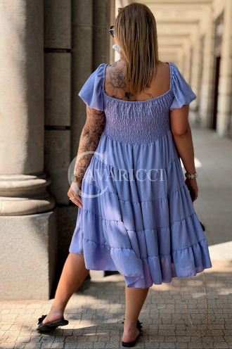 Kleid Antonella Lila – Puffärmel & Rüschenrock