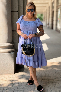 Kleid Antonella Lila – Puffärmel & Rüschenrock