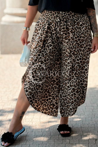 Zucco Hose Geparden-Print – weite Beine & elastischer Bund