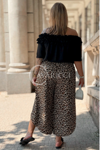 Zucco Hose Geparden-Print – weite Beine & elastischer Bund